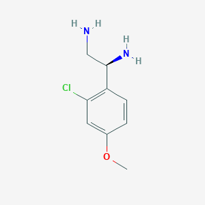 molecular formula C9H13ClN2O B13056063 (1S)-1-(2-chloro-4-methoxyphenyl)ethane-1,2-diamine 