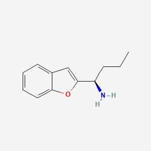 molecular formula C12H15NO B13056117 (1R)-1-(1-benzofuran-2-yl)butan-1-amine 