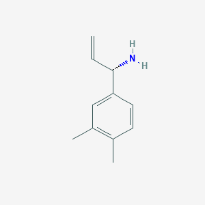 molecular formula C11H15N B13056135 (1S)-1-(3,4-Dimethylphenyl)prop-2-enylamine 