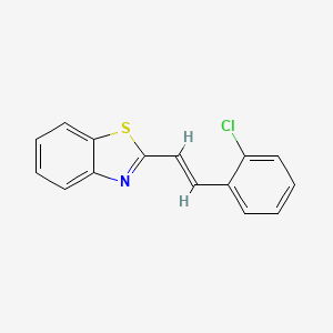 molecular formula C15H10ClNS B13056177 2-[(E)-2-(2-chlorophenyl)ethenyl]-1,3-benzothiazole CAS No. 30216-37-6