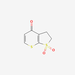 molecular formula C7H6O3S2 B13056178 2,3-Dihydro-4H-thieno[2,3-b]thiopyran-4-one 1,1-dioxide 