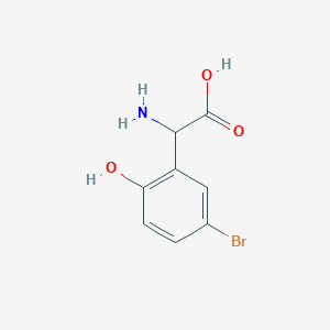 molecular formula C8H8BrNO3 B13056188 2-Amino-2-(5-bromo-2-hydroxyphenyl)acetic acid 