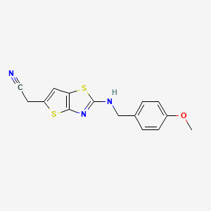 2-(2-((4-Methoxybenzyl)amino)thieno[2,3-D]thiazol-5-YL)acetonitrile