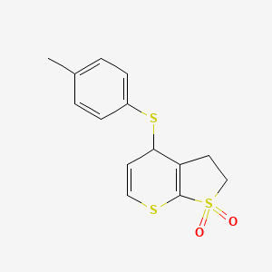 4-(p-Tolylthio)-2,3-dihydro-4H-thieno[2,3-b]thiopyran 1,1-dioxide