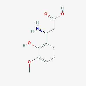 molecular formula C10H13NO4 B13056272 (R)-3-Amino-3-(2-hydroxy-3-methoxyphenyl)propanoic acid 