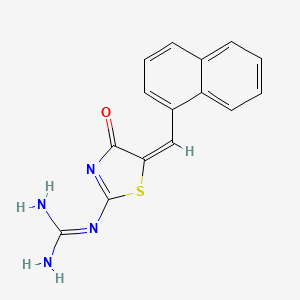 N-[(5E)-5-[(naphthalen-1-yl)methylidene]-4-oxo-4,5-dihydro-1,3-thiazol-2-yl]guanidine