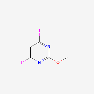 molecular formula C5H4I2N2O B13056351 4,6-Diiodo-2-methoxy-pyrimidine 