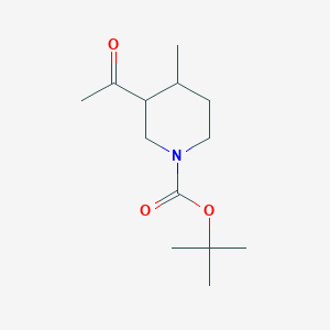 molecular formula C13H23NO3 B13056404 tert-Butyl 3-acetyl-4-methylpiperidine-1-carboxylate 