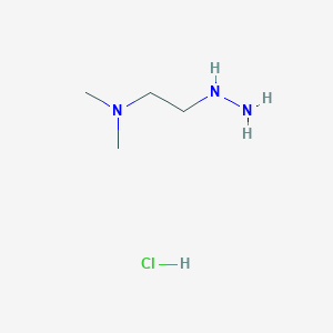 molecular formula C4H14ClN3 B13056424 2-Hydrazinyl-N,N-dimethylethanamine hcl 