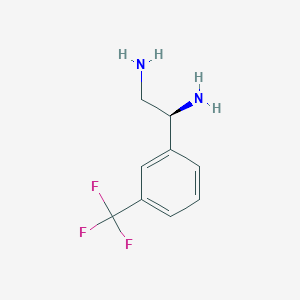 molecular formula C9H11F3N2 B13056465 (1S)-1-[3-(Trifluoromethyl)phenyl]ethane-1,2-diamine 