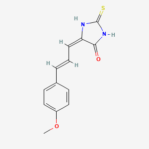 molecular formula C13H12N2O2S B13056512 (5E)-5-[(E)-3-(4-methoxyphenyl)prop-2-enylidene]-2-sulfanylideneimidazolidin-4-one 