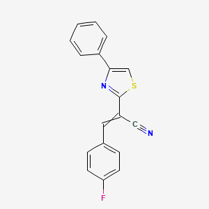 molecular formula C18H11FN2S B1305652 3-(4-Fluorophenyl)-2-(4-phenyl-1,3-thiazol-2-yl)acrylonitrile 