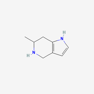 molecular formula C8H12N2 B13056546 6-Methyl-4,5,6,7-tetrahydro-1H-pyrrolo[3,2-C]pyridine 