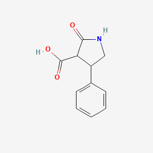 molecular formula C11H11NO3 B1305656 2-Oxo-4-phenylpyrrolidine-3-carboxylic acid CAS No. 77519-55-2