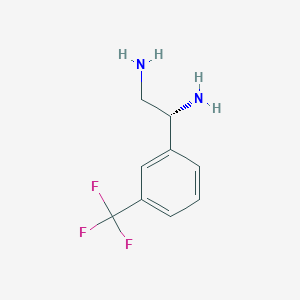 molecular formula C9H11F3N2 B13056574 (1R)-1-[3-(Trifluoromethyl)phenyl]ethane-1,2-diamine 