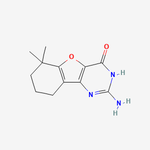 molecular formula C12H15N3O2 B13056589 2-Amino-6,6-dimethyl-6,7,8,9-tetrahydrobenzofuro[3,2-D]pyrimidin-4(1H)-one 