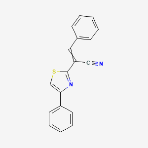 molecular formula C18H12N2S B1305660 3-Phenyl-2-(4-phenyl-1,3-thiazol-2-yl)acrylonitrile 