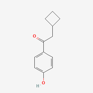 molecular formula C12H14O2 B13056615 2-Cyclobutyl-1-(4-hydroxyphenyl)ethan-1-one 