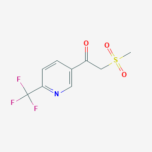 molecular formula C9H8F3NO3S B1305664 2-Methylsulfonyl-1-[6-(trifluoromethyl)-pyridin-3-yl]ethanone CAS No. 386704-14-9