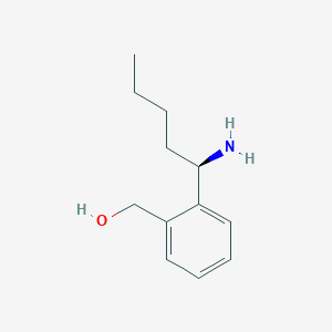 molecular formula C12H19NO B13056643 (R)-(2-(1-Aminopentyl)phenyl)methanol 