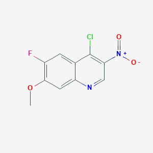 molecular formula C10H6ClFN2O3 B13056650 4-Chloro-6-fluoro-7-methoxy-3-nitroquinoline 