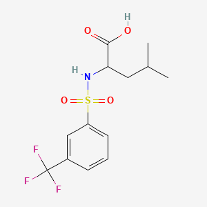 molecular formula C13H16F3NO4S B1305668 4-Methyl-2-(3-(trifluoromethyl)phenylsulfonamido)pentanoic acid CAS No. 251097-65-1