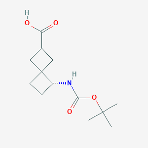 molecular formula C13H21NO4 B13056692 (2R,4S,5R)-5-((tert-butoxycarbonyl)amino)spiro[3.3]heptane-2-carboxylic acid 