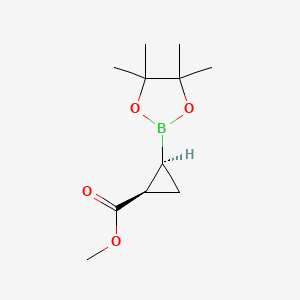 molecular formula C11H19BO4 B13056703 Methyl cis-2-(tetramethyl-1,3,2-dioxaborolan-2-yl)cyclopropane-1-carboxylate 