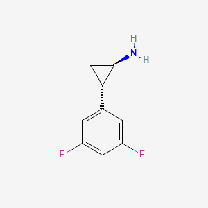 molecular formula C9H9F2N B13056737 Trans-2-(3,5-difluorophenyl)cyclopropan-1-amine 