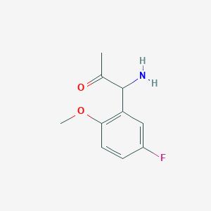 molecular formula C10H12FNO2 B13056754 1-Amino-1-(5-fluoro-2-methoxyphenyl)acetone 