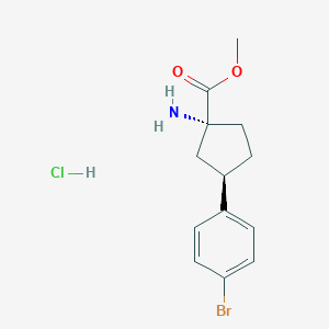 Methyl (1R,3R)-1-amino-3-(4-bromophenyl)cyclopentane-1-carboxylate hcl