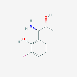 molecular formula C9H12FNO2 B13056800 2-((1S,2R)-1-Amino-2-hydroxypropyl)-6-fluorophenol 