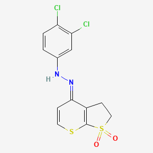 4-(2-(3,4-Dichlorophenyl)hydrazono)-2,3-dihydro-4H-thieno[2,3-b]thiopyran 1,1-dioxide