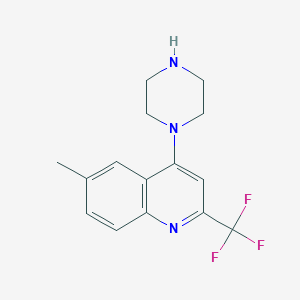 molecular formula C15H16F3N3 B1305687 6-Methyl-4-(piperazin-1-yl)-2-(trifluoromethyl)quinoline CAS No. 544429-25-6