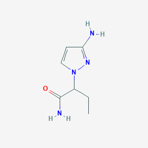 molecular formula C7H12N4O B13056870 2-(3-amino-1H-pyrazol-1-yl)butanamide 