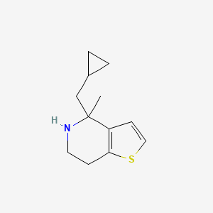 molecular formula C12H17NS B13056891 4-(Cyclopropylmethyl)-4-methyl-4H,5H,6H,7H-thieno[3,2-c]pyridine 