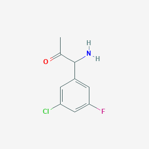 molecular formula C9H9ClFNO B13056895 1-Amino-1-(3-chloro-5-fluorophenyl)propan-2-one 