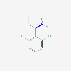 molecular formula C9H9ClFN B13056902 (1R)-1-(2-Chloro-6-fluorophenyl)prop-2-enylamine 