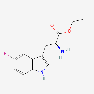 molecular formula C13H15FN2O2 B13056991 ethyl (2S)-2-amino-3-(5-fluoro-1H-indol-3-yl)propanoate 