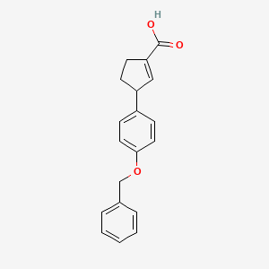 molecular formula C19H18O3 B13057005 3-(4-(Benzyloxy)phenyl)cyclopent-1-ene-1-carboxylic acid 