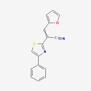 molecular formula C16H10N2OS B1305704 (E)-3-(2-furyl)-2-(4-phenyl-1,3-thiazol-2-yl)-2-propenenitrile 