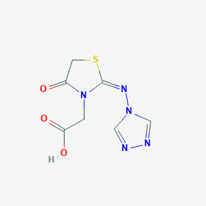 2-[(2E)-4-oxo-2-(1,2,4-triazol-4-ylimino)-1,3-thiazolidin-3-yl]acetic acid