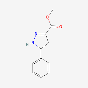 molecular formula C11H12N2O2 B13057061 methyl5-phenyl-4,5-dihydro-1H-pyrazole-3-carboxylate 