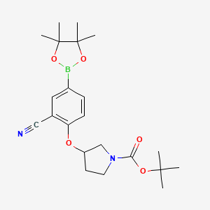 Tert-butyl 3-(2-cyano-4-(4,4,5,5-tetramethyl-1,3,2-dioxaborolan-2-YL)phenoxy)pyrrolidine-1-carboxylate