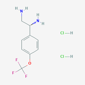 molecular formula C9H13Cl2F3N2O B13057409 (1R)-1-[4-(Trifluoromethoxy)phenyl]ethane-1,2-diamine 2hcl 