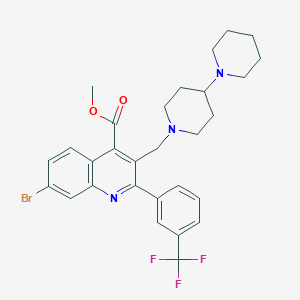 Methyl 3-([1,4'-bipiperidin]-1'-ylmethyl)-7-bromo-2-(3-(trifluoromethyl)phenyl)quinoline-4-carboxylate