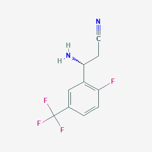 (3R)-3-Amino-3-[2-fluoro-5-(trifluoromethyl)phenyl]propanenitrile