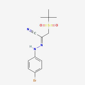 (E)-N-(4-bromophenyl)-1-(2-methylpropane-2-sulfonyl)methanecarbohydrazonoylcyanide