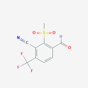 3-Formyl-2-(methylsulfonyl)-6-(trifluoromethyl)benzonitrile