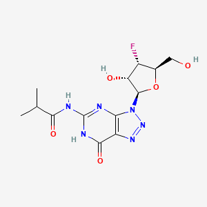 N-(3-((2R,3S,4S,5R)-4-Fluoro-3-hydroxy-5-(hydroxymethyl)tetrahydrofuran-2-YL)-7-oxo-6,7-dihydro-3H-[1,2,3]triazolo[4,5-D]pyrimidin-5-YL)isobutyramide